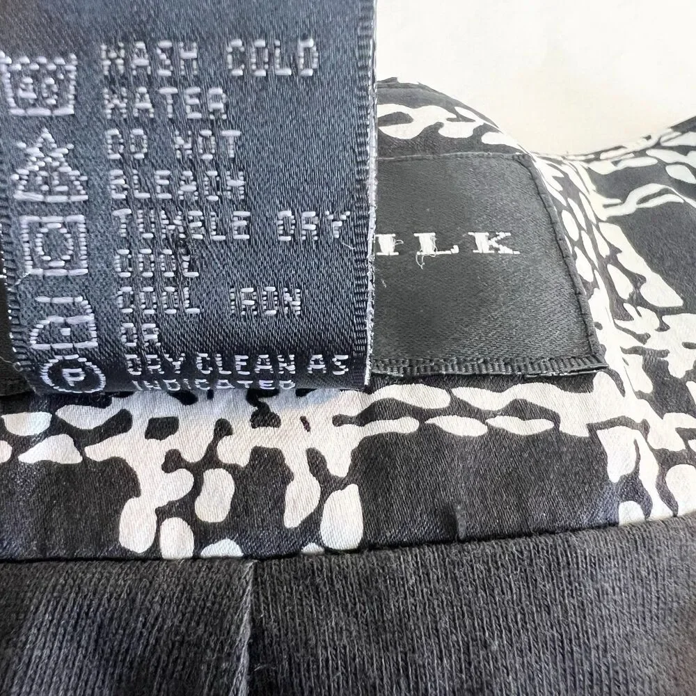 August Silk Vintage 100% Silk Blazer Black & White Women’s M - Picture 6 of 9